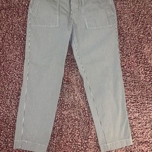 Gap girlfriend chinos in pinstripe blue ankle pant- size 8